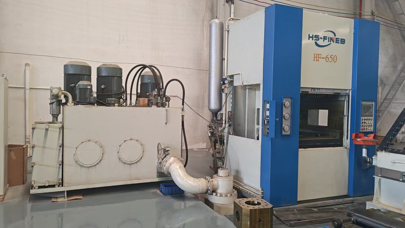 Client-supplied HF-650 fine blanking machine