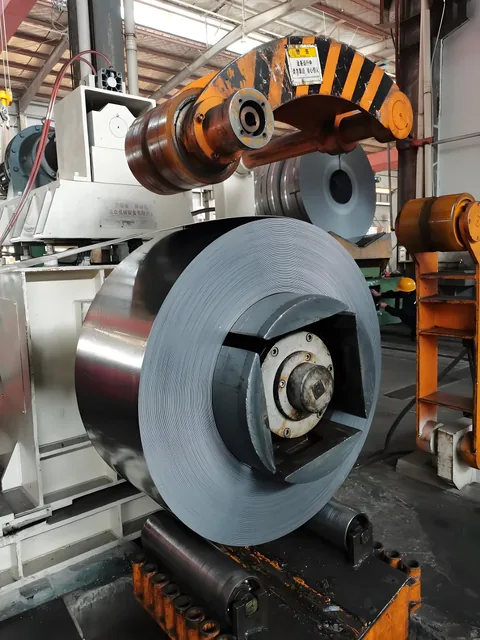 Press hardening steel coil on decoiler